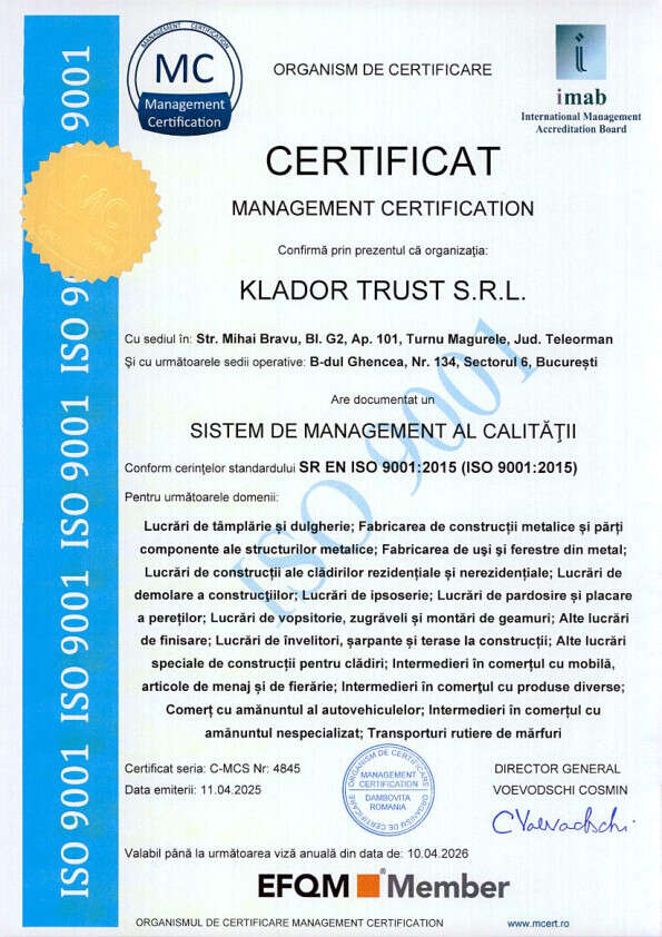 Certificat Management ISO 9001